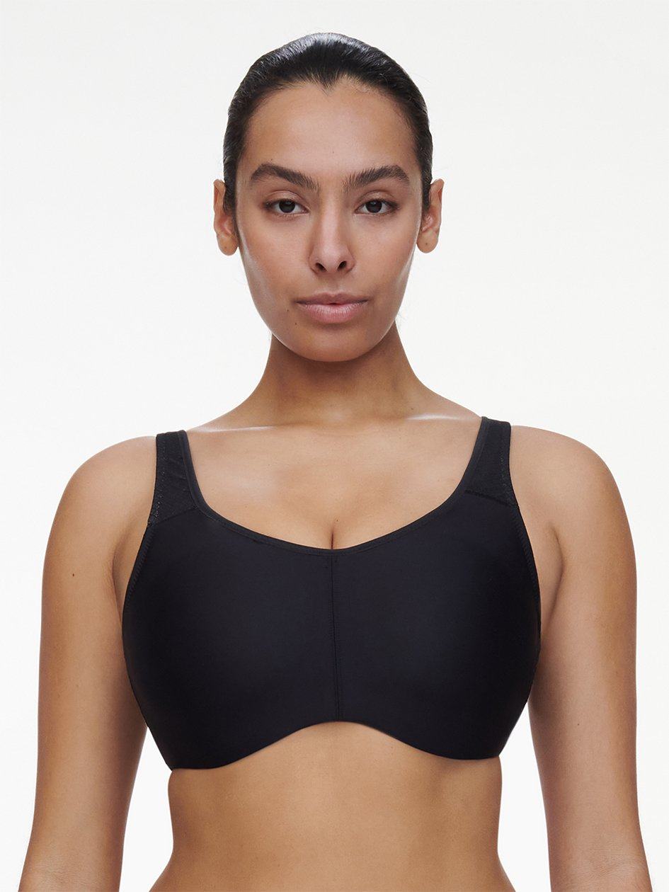 Black Women Chantelle Everyday High-Support Sport Bra | WDC4778XD