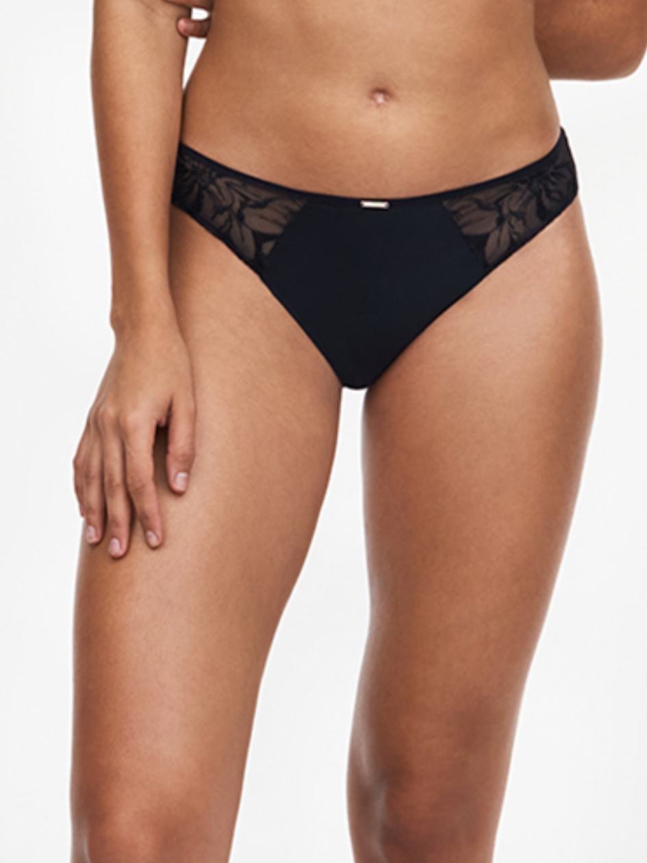 Black Women Chantelle Fleurs Bikini Bottoms | POL3635QX