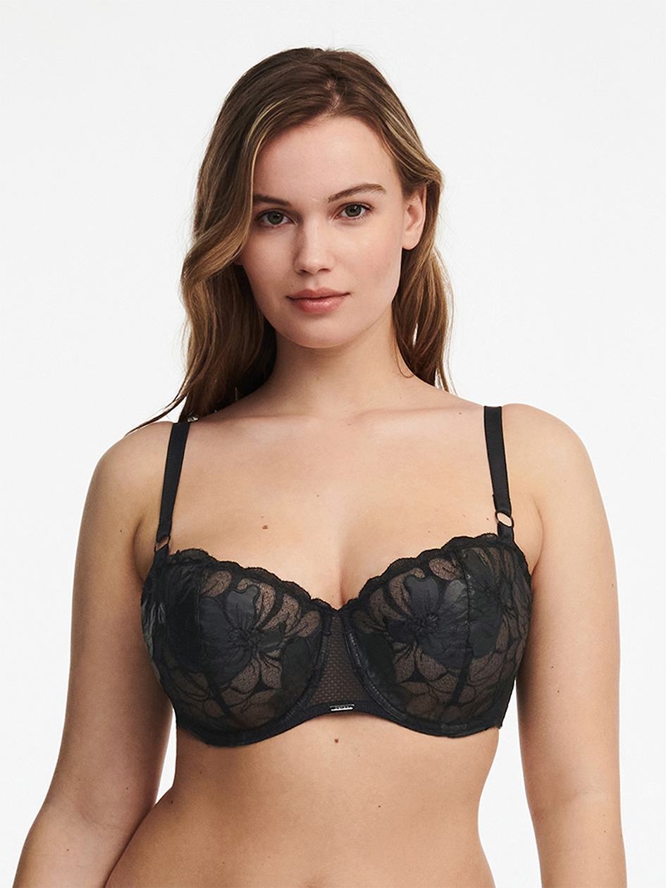 Black Women Chantelle Fleurs Signature Demi Bras | MVK8569AT