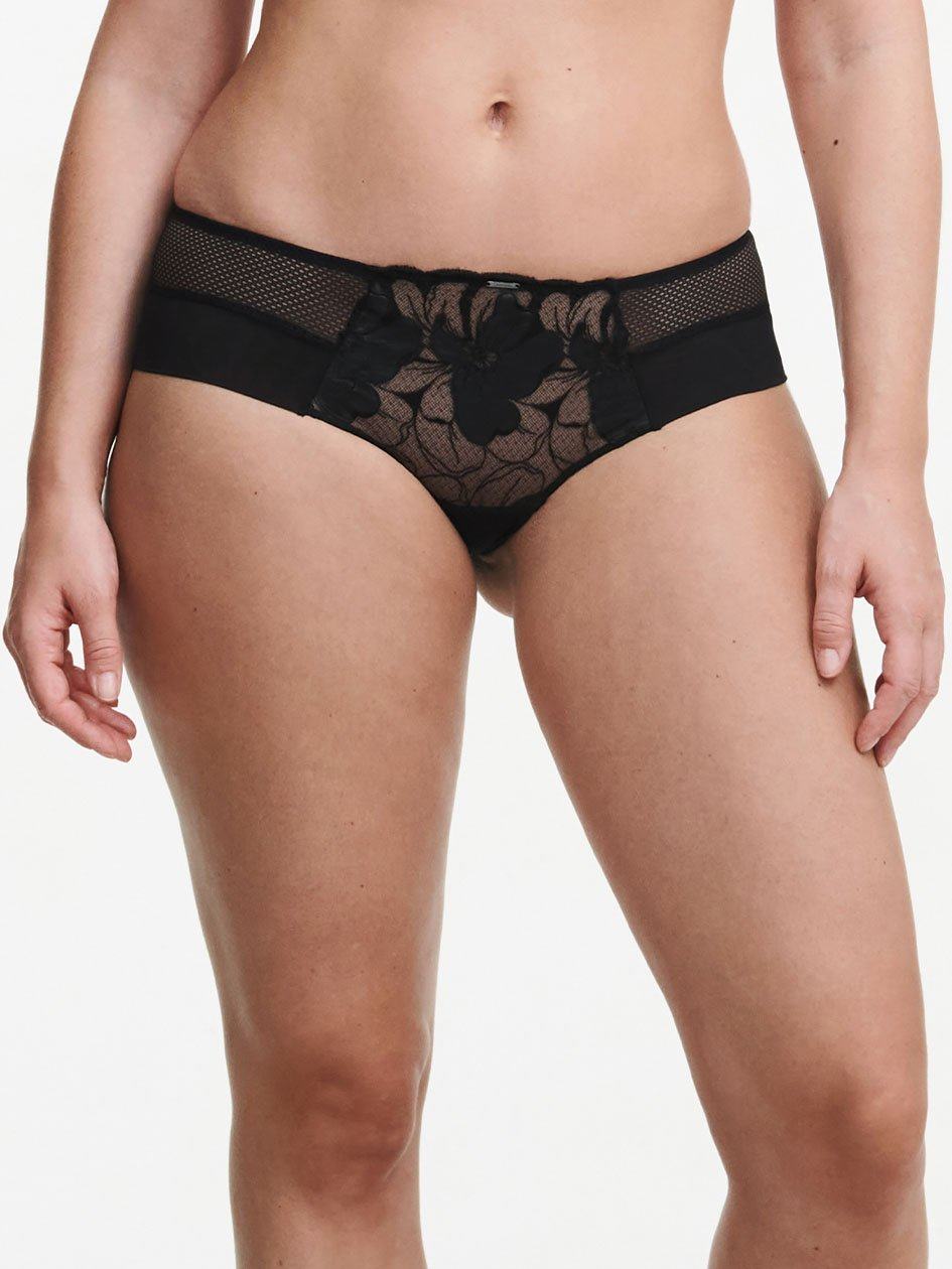 Black Women Chantelle Fleurs Signature Hipster Panty | FDY3817MW