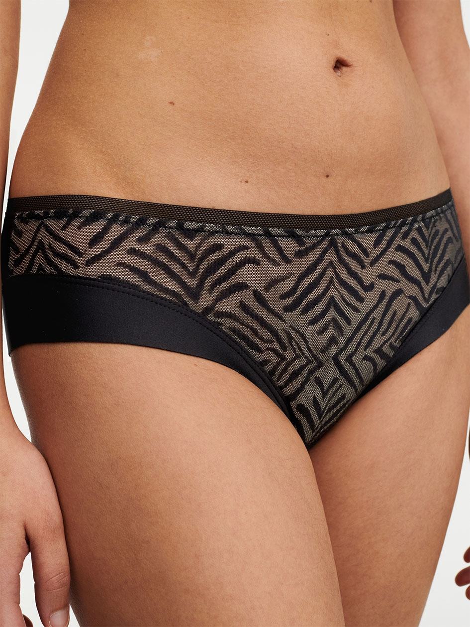 Black Women Chantelle Graphic Allure Lace Hipster Panty | ZNT6136FZ