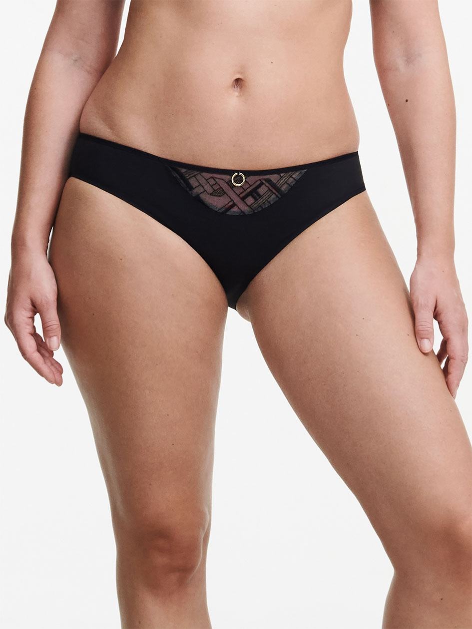 Black Women Chantelle Graphic Support Bikini Bottoms | FAE4253LE