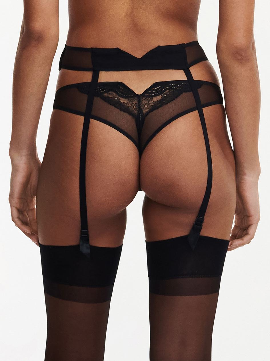 Black Women Chantelle Hypnotic Suspender Belts | GIR335WJ