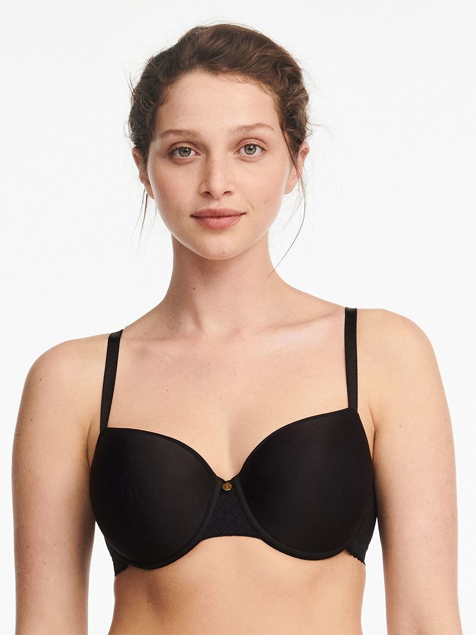 Black Women Chantelle Lucie Lace Sexy Comfort T-Shirt Bra | HPL9838BG