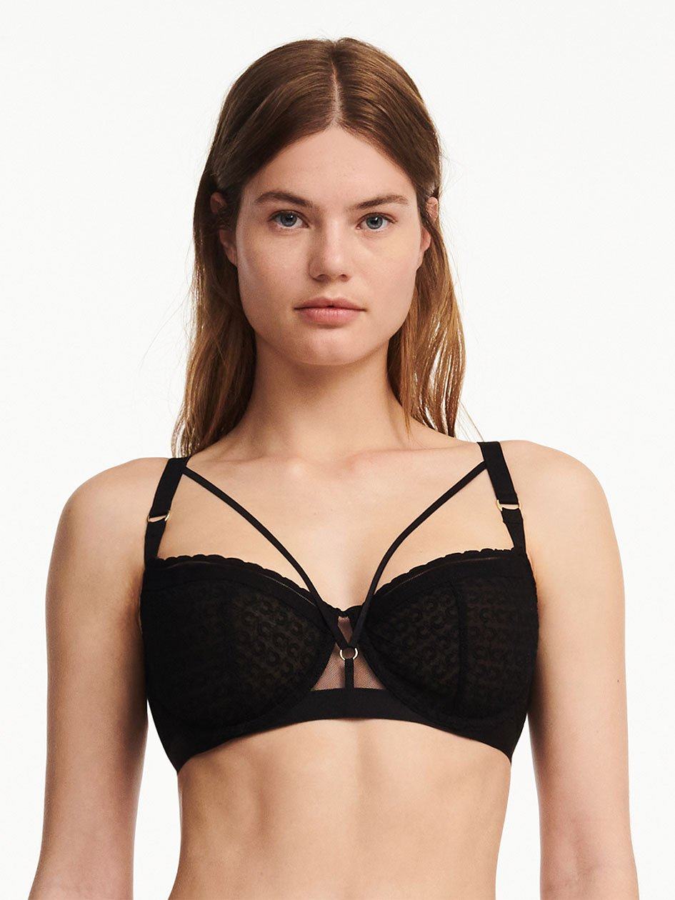 Black Women Chantelle Monogram Demi Unlined Bra | PDK3465QJ