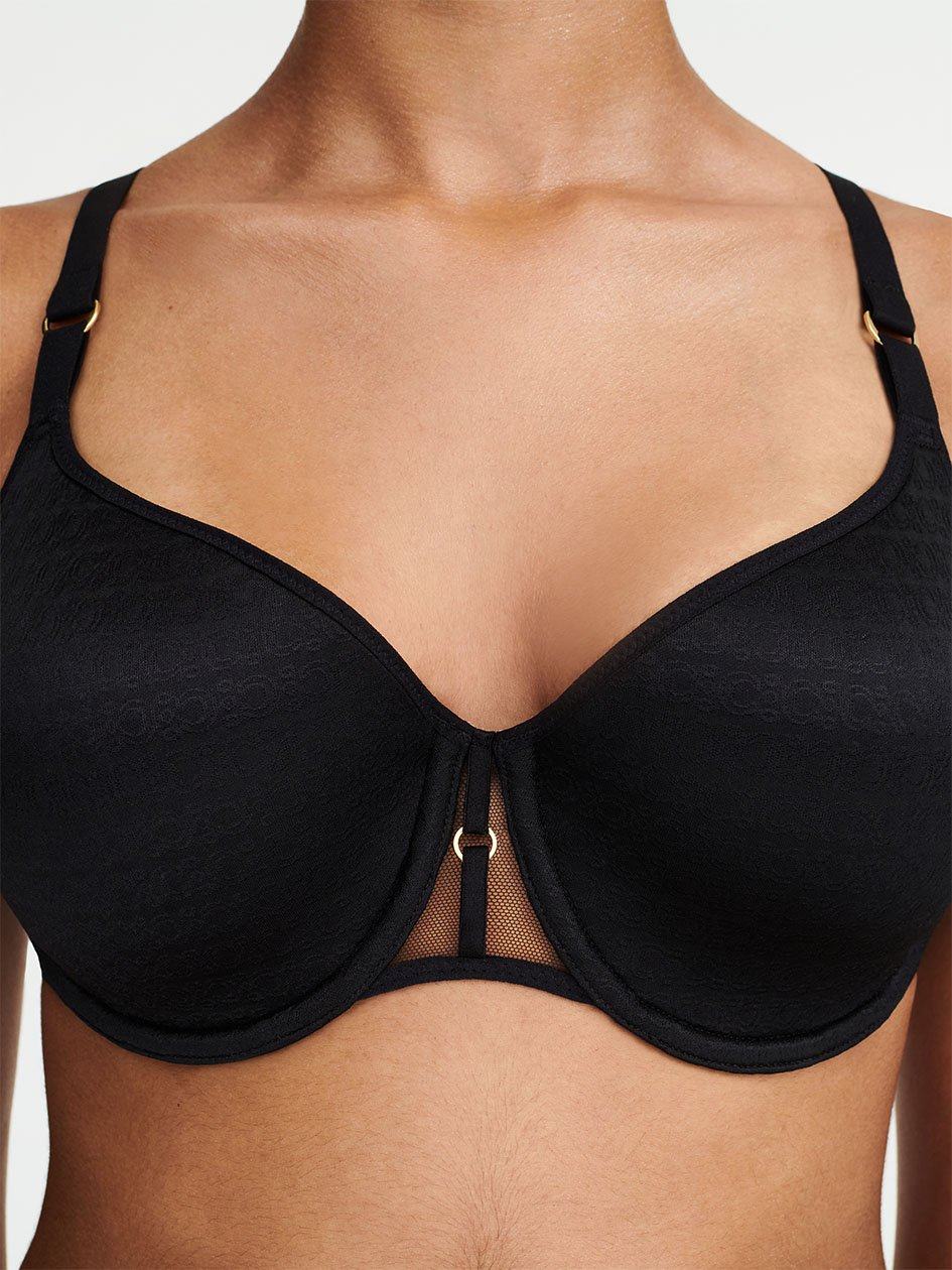 Black Women Chantelle Monogram Smooth Lightweight T-Shirt Bra | UGF5281XU