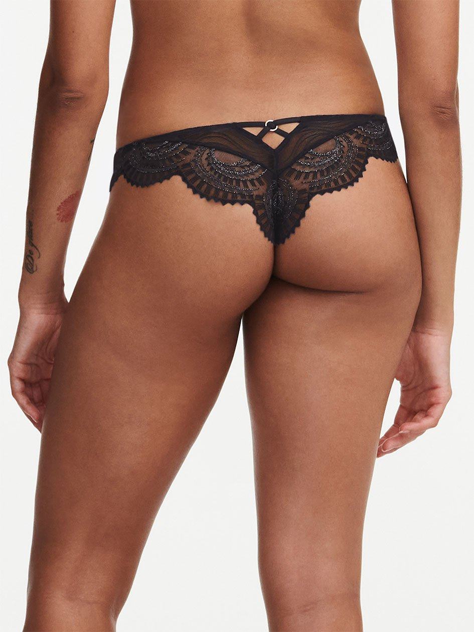 Black Women Chantelle Mystic Dream Lace Thong Panty | WTG4645JV