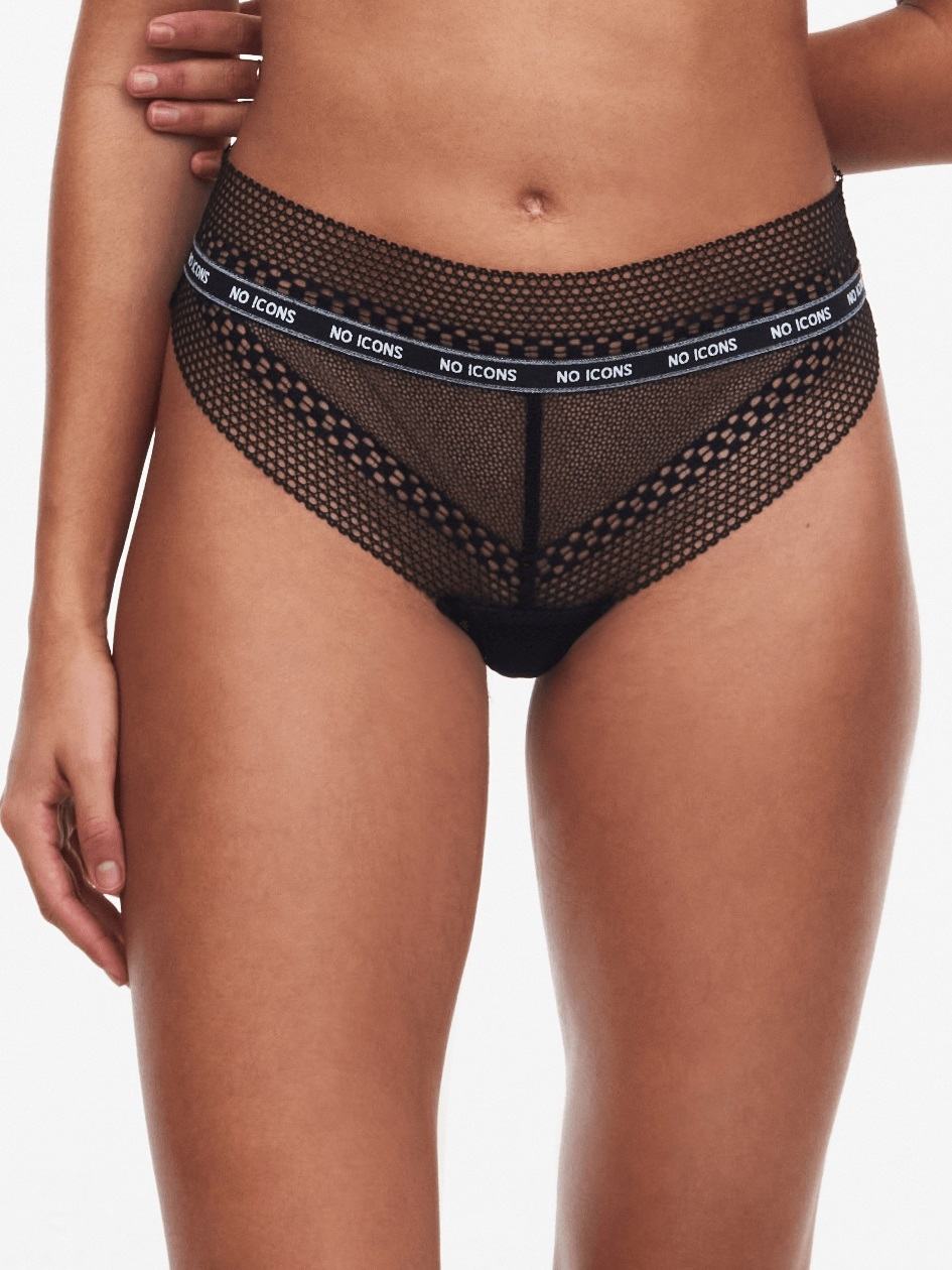 Black Women Chantelle No Icons Thong Panty | EQO8759YM