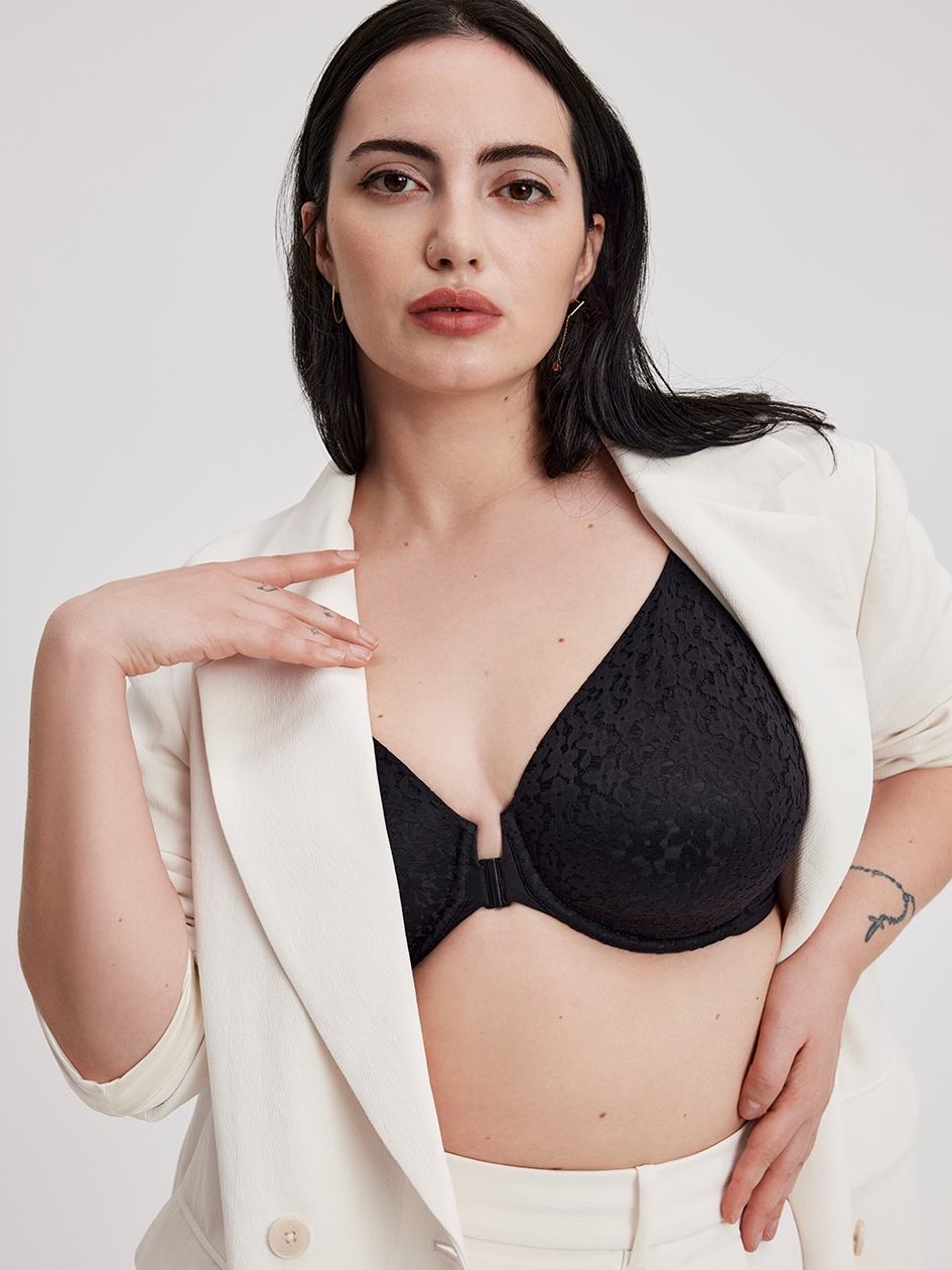 Black Women Chantelle Norah Comfort Front Closure Bras | SAE6913SZ