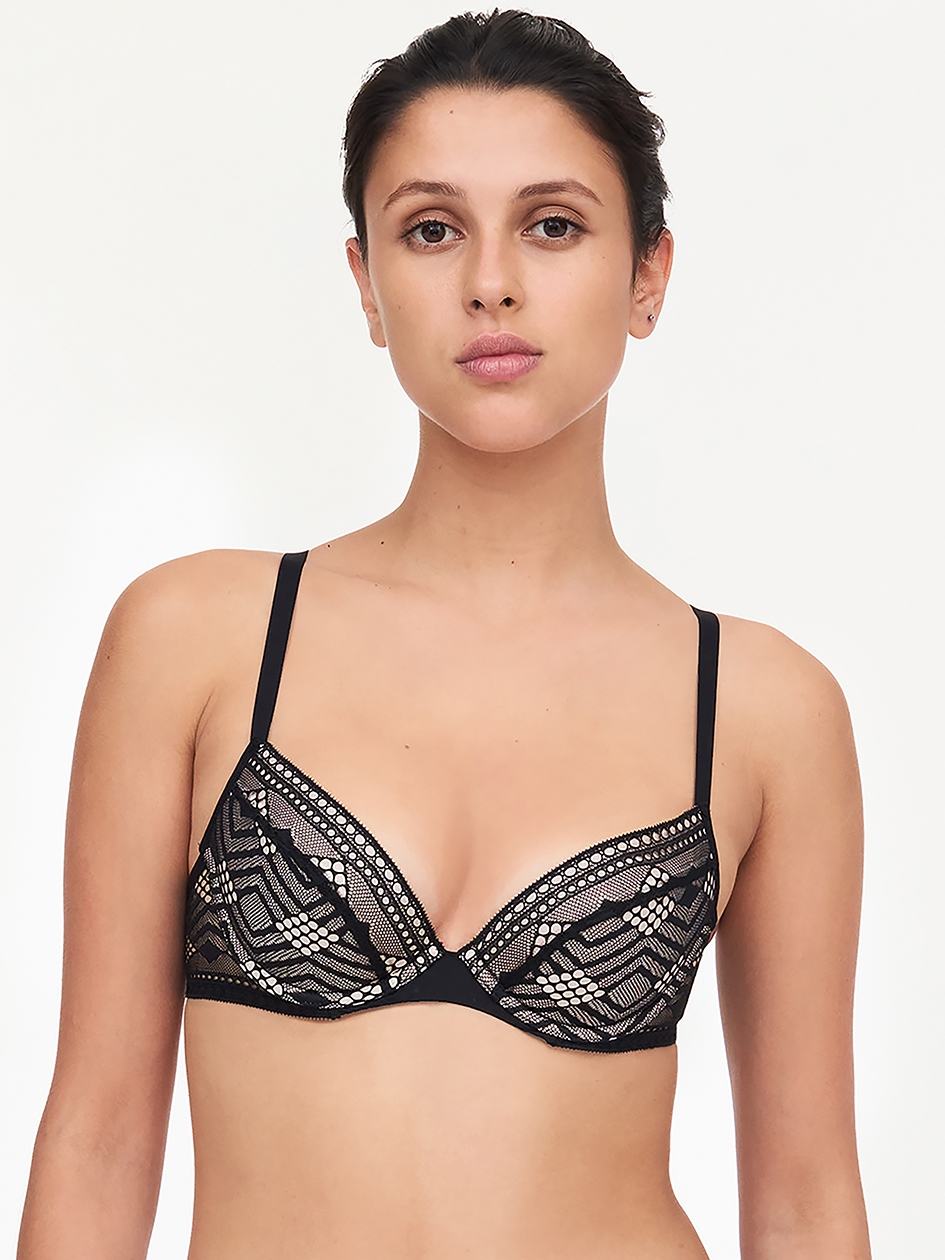 Black Women Chantelle Ondine Push-Up Bra | YMM58JG