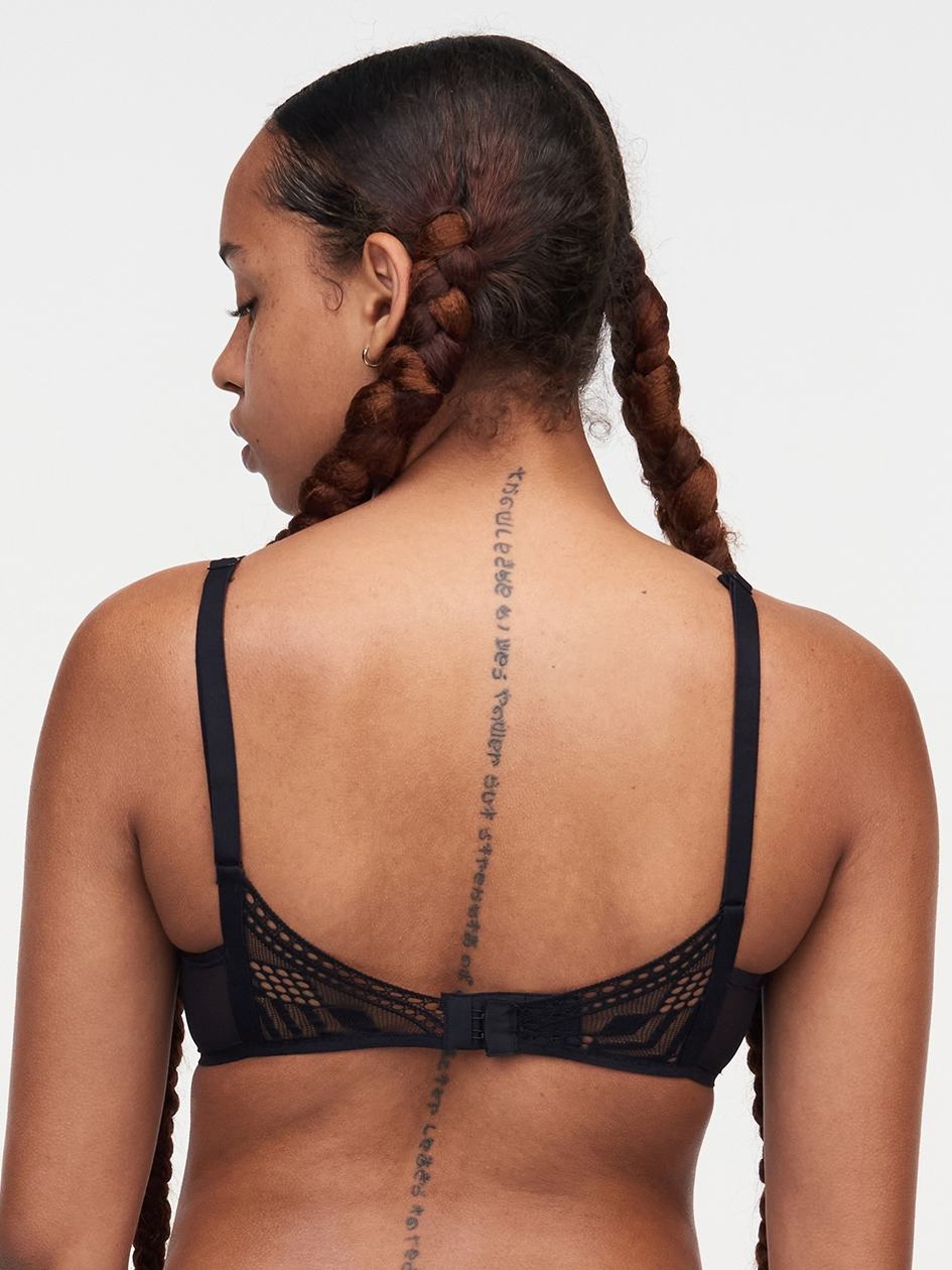 Black Women Chantelle Ondine Underwire Plunge Bras | OEW7020FA