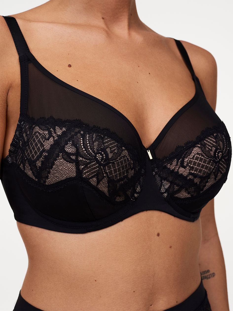 Black Women Chantelle Orangerie Dream Full Coverage Underwire Bras | VKR6783ZE