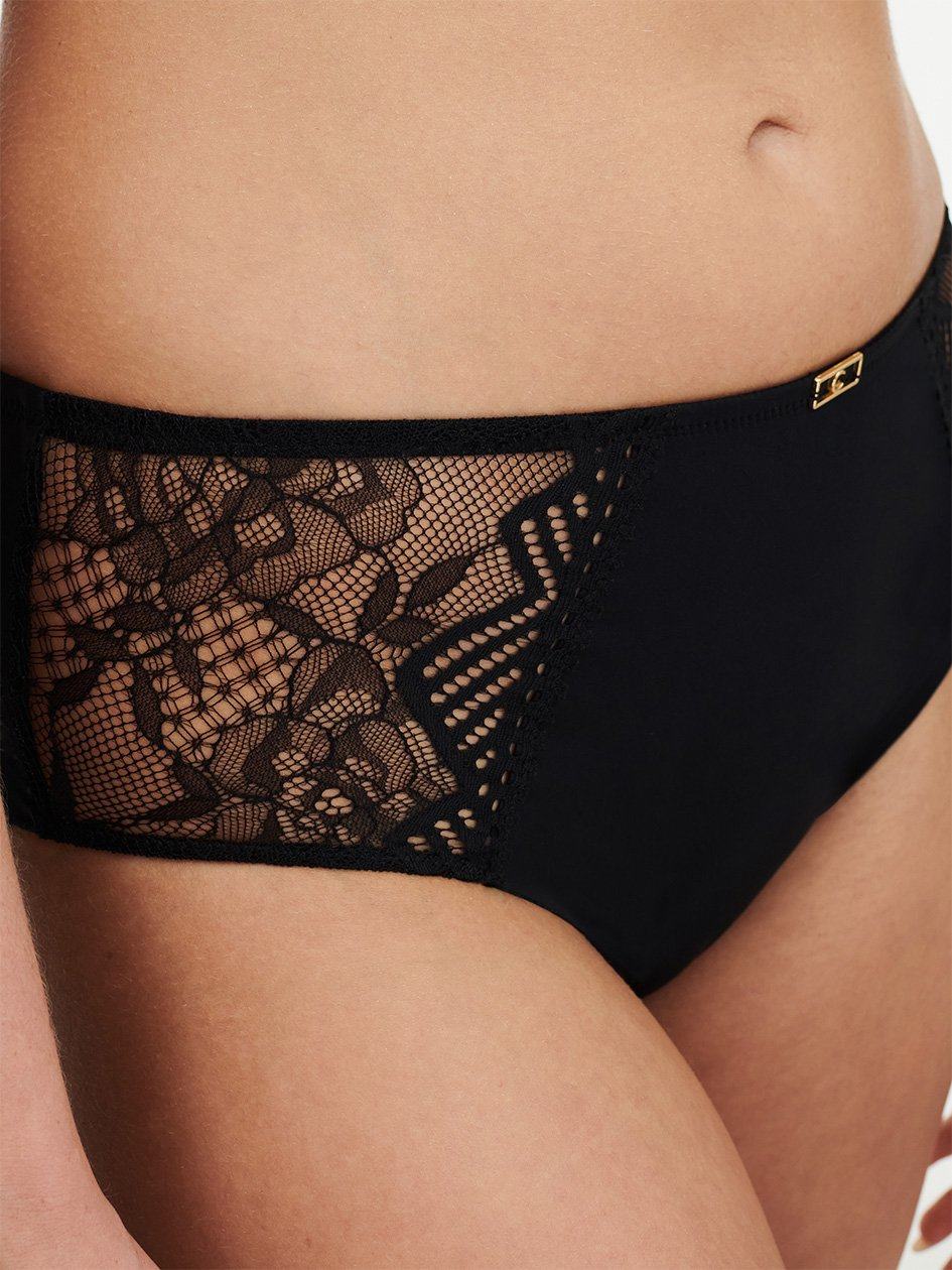 Black Women Chantelle Origins Lace Bikini Bottoms | VZT3649QJ