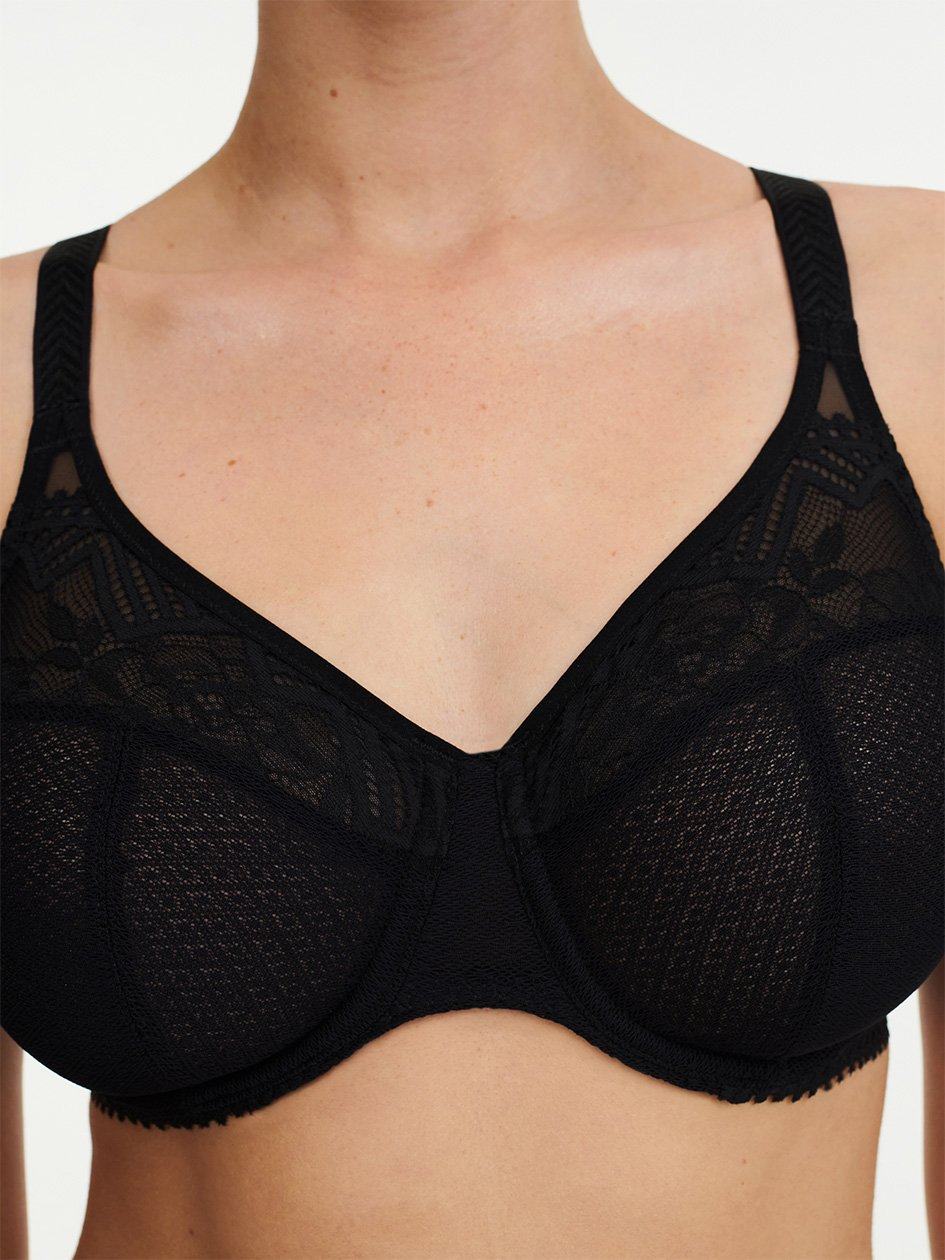 Black Women Chantelle Origins Lace Full Coverage Underwire Bras | QRX5880KN