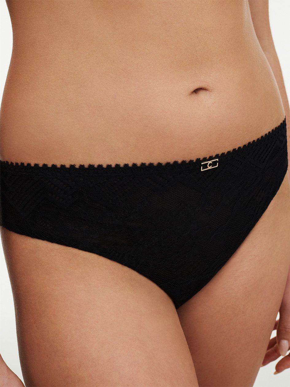 Black Women Chantelle Origins Lace Thong Panty | TGF5728RI