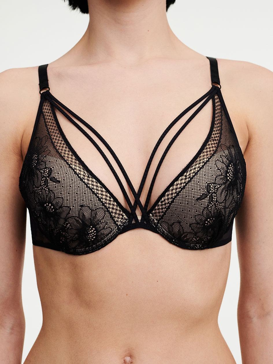 Black Women Chantelle Rebecca Push-up Bra | KIE4672EX