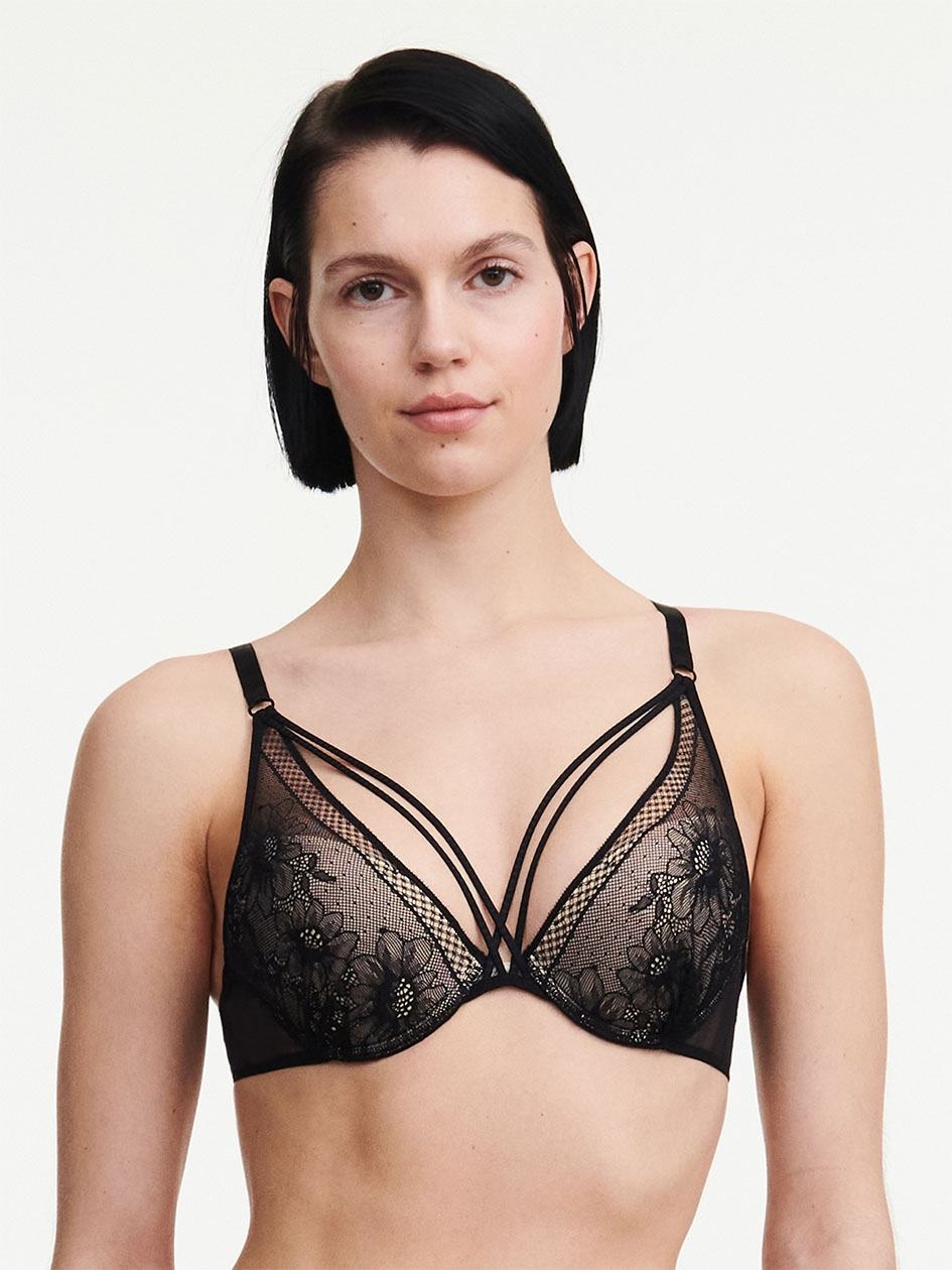 Black Women Chantelle Rebecca Push-up Bra | KIE4672EX