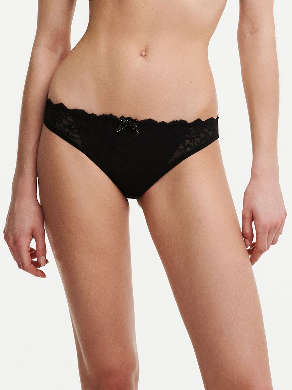 Black Women Chantelle Rive Gauche Lace Bikini Panty | BFK3158QF