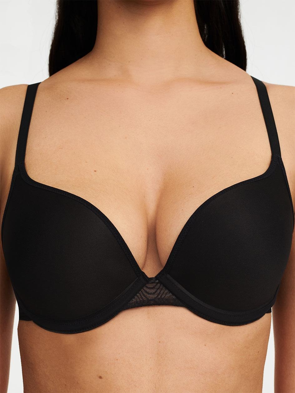 Black Women Chantelle Romane Push-Up Bra | DBY8863ZM