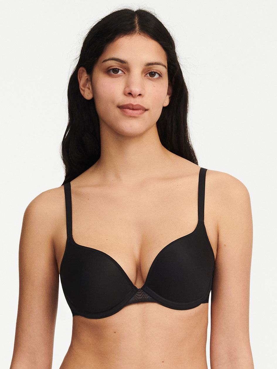 Black Women Chantelle Romane Push-Up Bra | DBY8863ZM