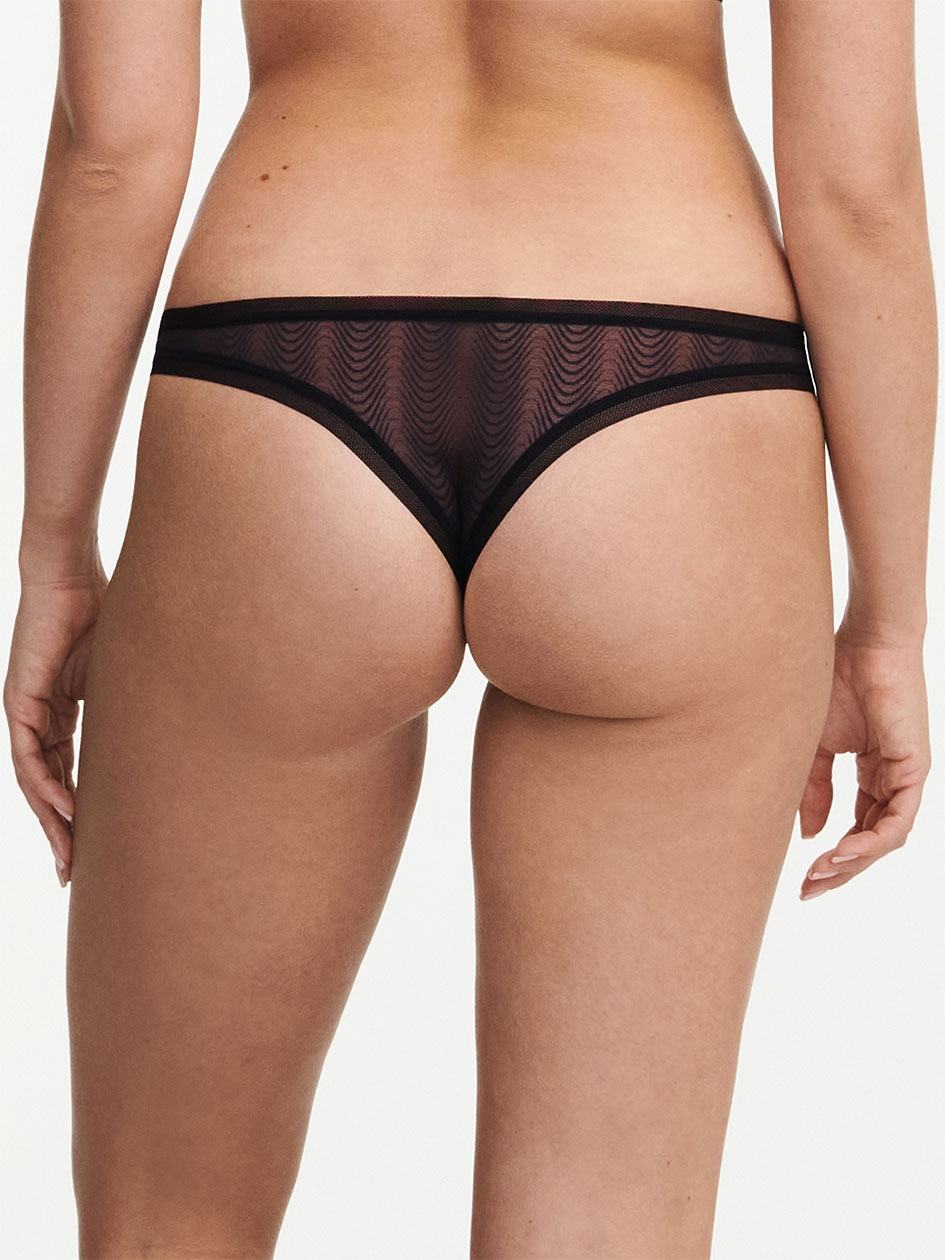 Black Women Chantelle Romane Thong Panty | CBX459SO