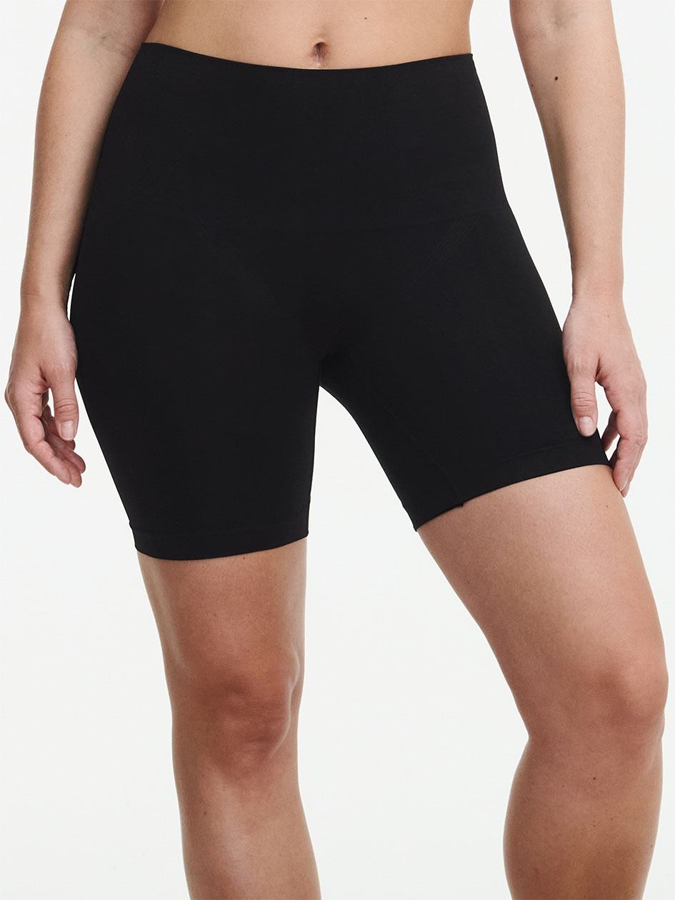 Black Women Chantelle Smooth Comfort High Waist Mid-Thigh Light Shaping Shorts | HWP4151HJ