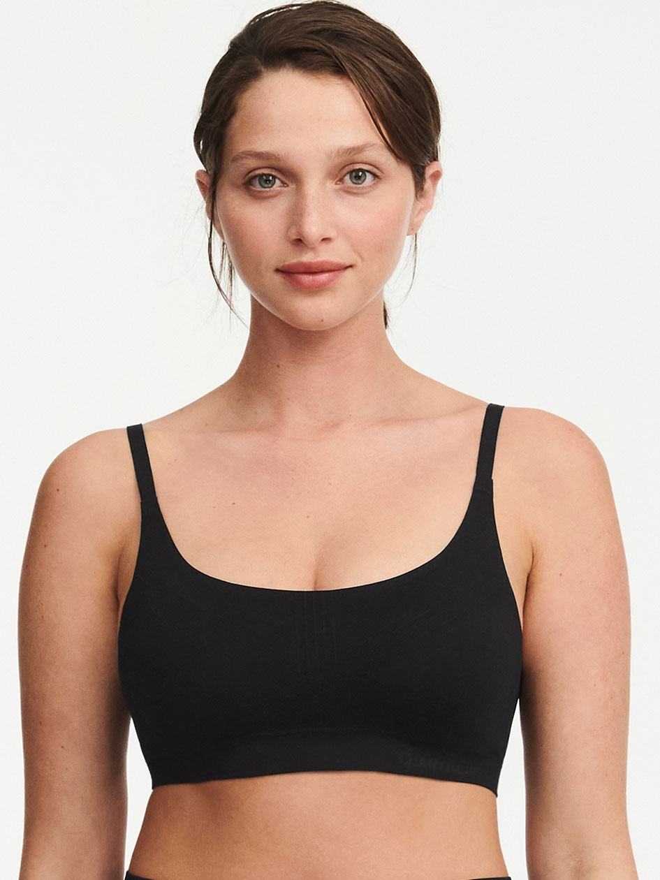 Black Women Chantelle Smooth Comfort Wireless Lift Bralettes | INV408JL