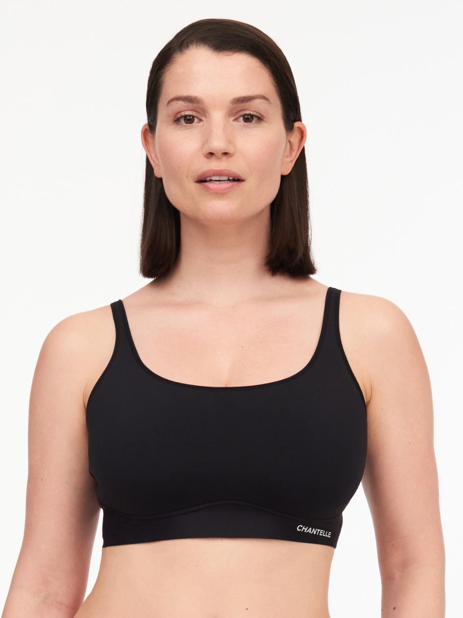 Black Women Chantelle SoftStretch AIR Lounge Sports Bra | OSN8954NC