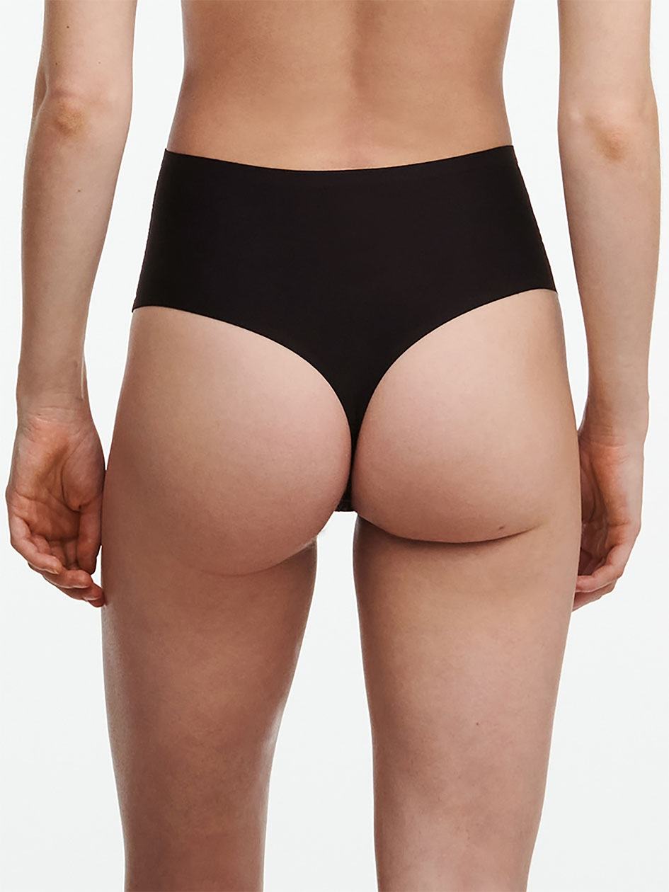 Black Women Chantelle SoftStretch High Waist Thong Panty | DLR6014LI