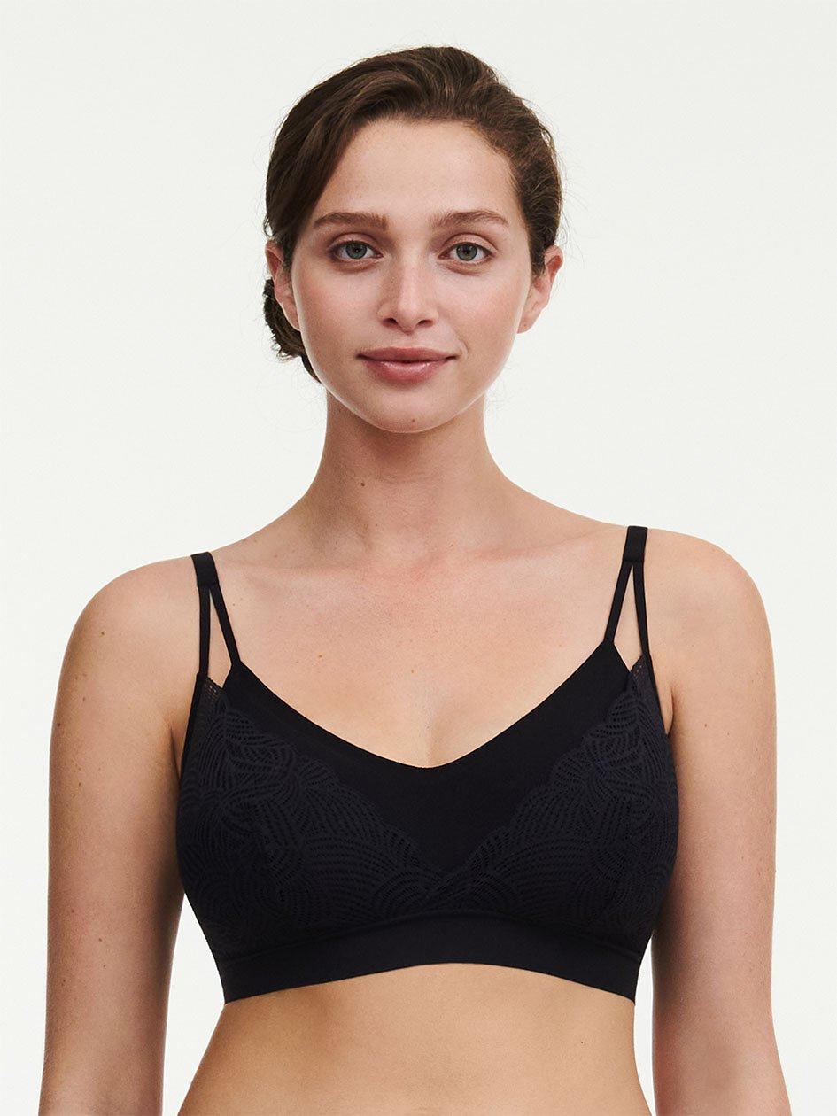 Black Women Chantelle SoftStretch Lace Bralettes | IHG9682QH