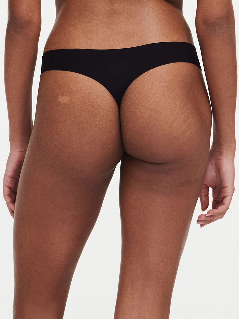 Black Women Chantelle SoftStretch Thong Panty | WNU6764JG