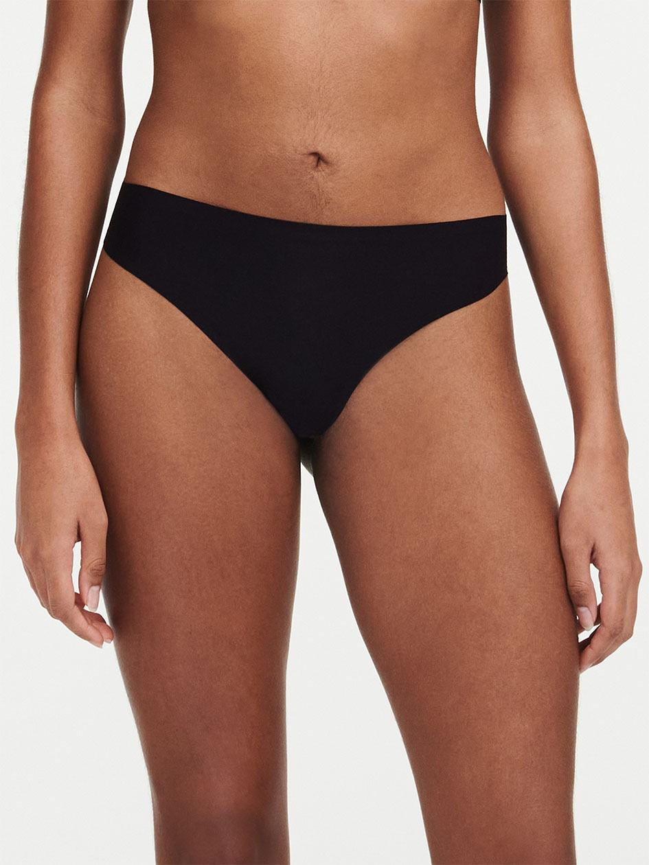 Black Women Chantelle SoftStretch Thong Panty | WNU6764JG