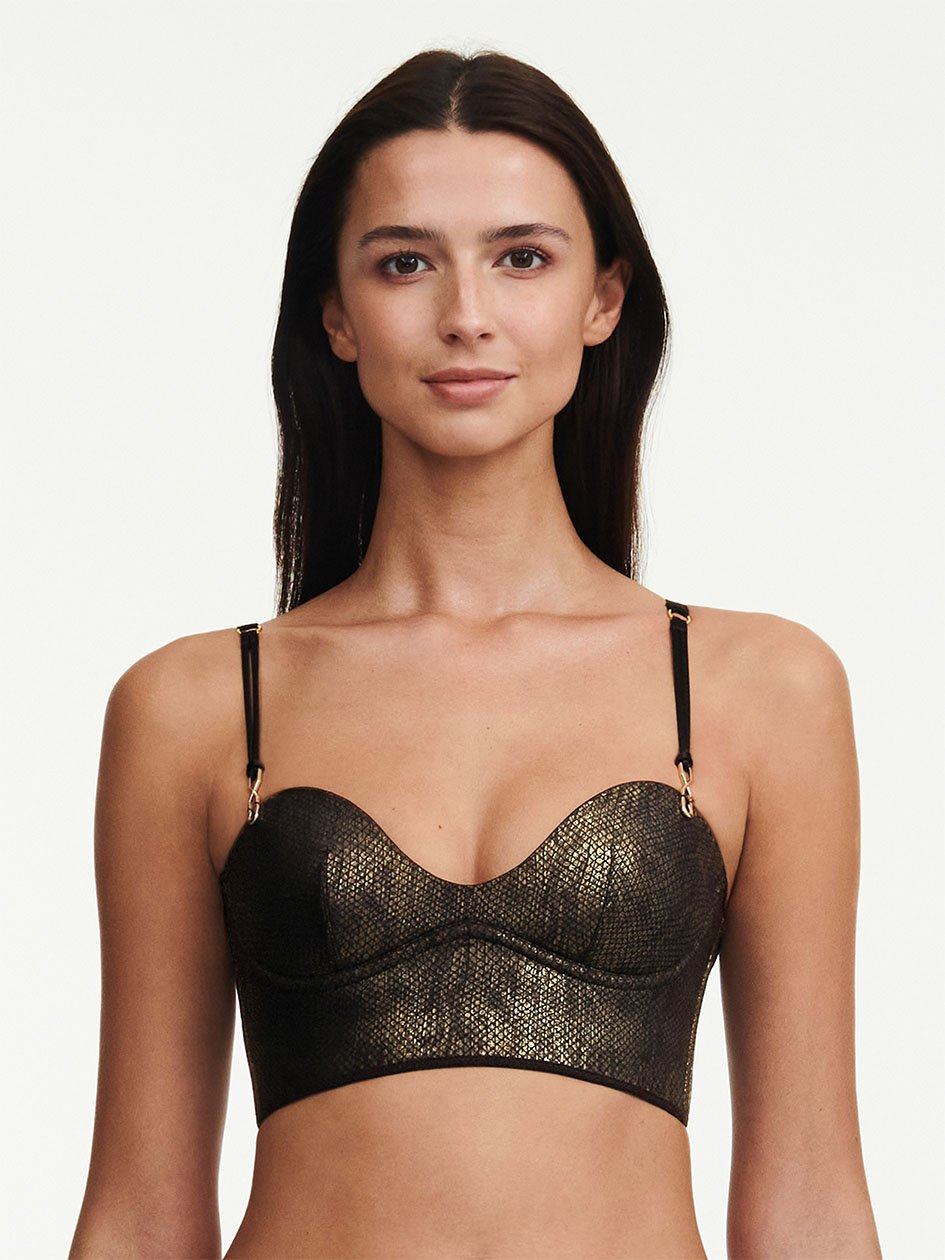 Black Women Chantelle X Bustier Bras | LMT443FV