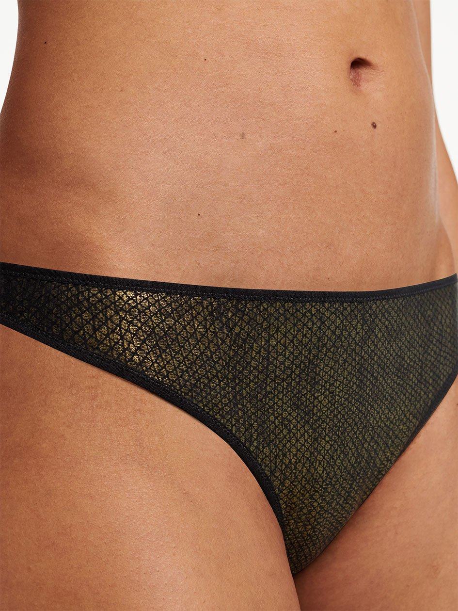 Black Women Chantelle X Thong Panty | TWT393OD