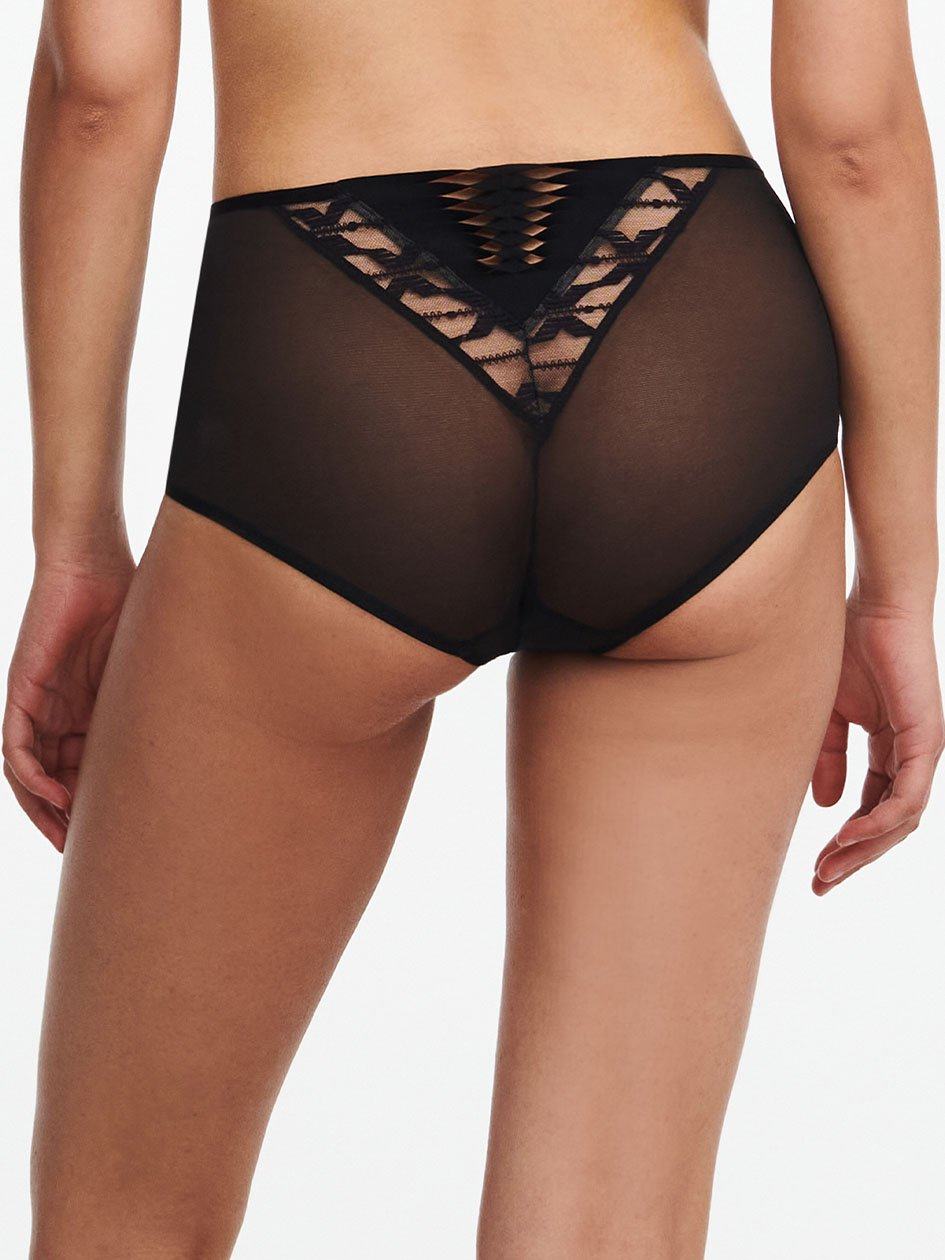 Black Women Chantelle Xpression Lace High Waist Briefs | YCS3521LA