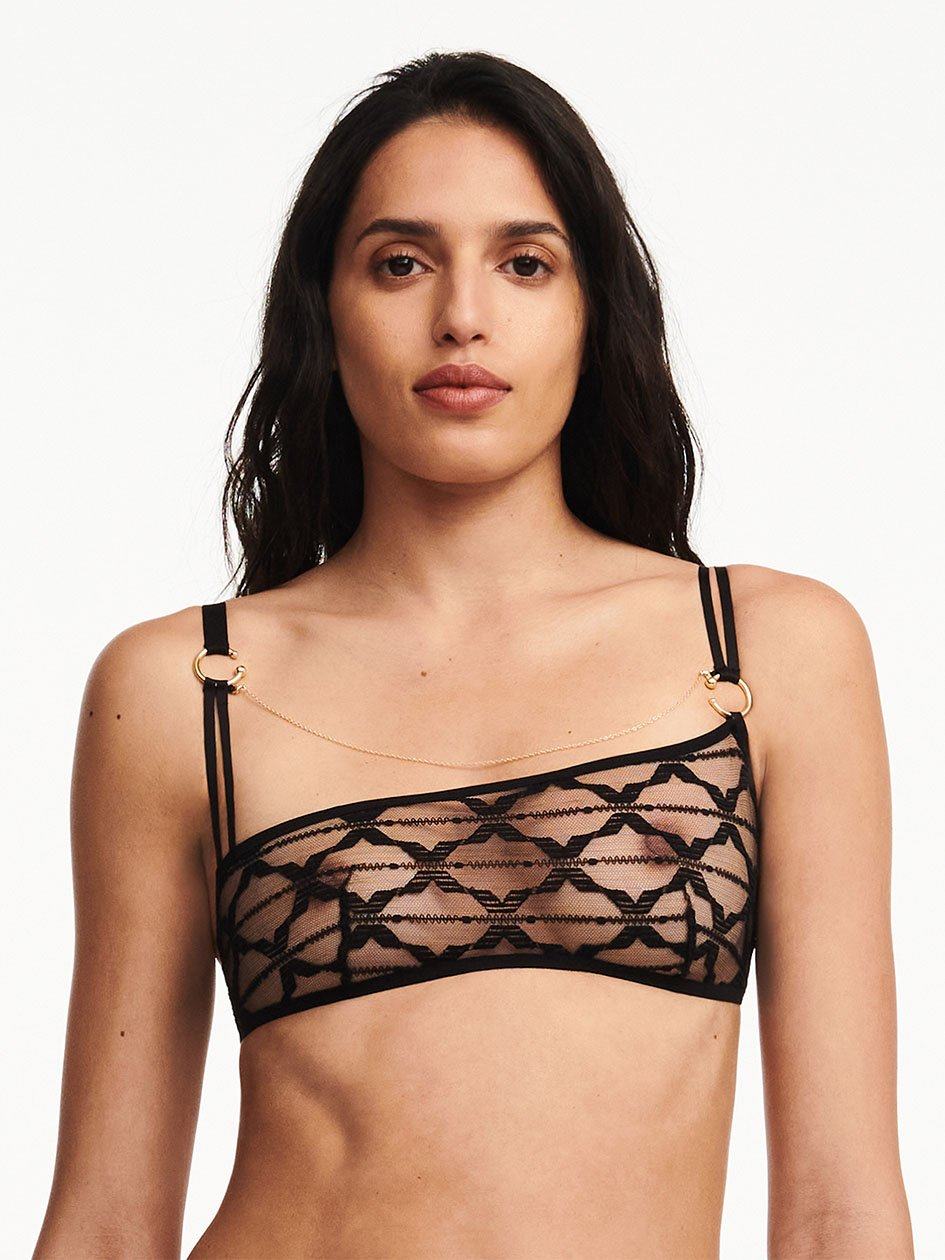 Black Women Chantelle Xpression Lace Wireless Unlined Bra | DKC3688QY