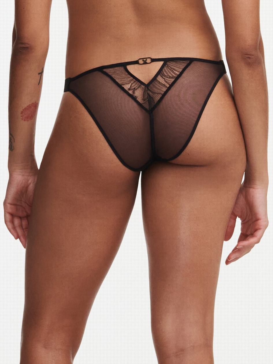 Black Women Chantelle Xtravagant Lace Bikini Panty | SIB4841TC