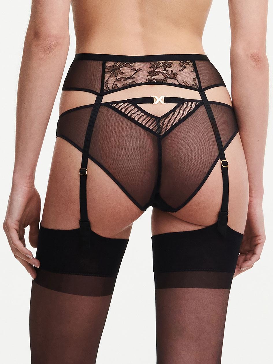 Black Women Chantelle tXture Garter Belts | CAX7764AT