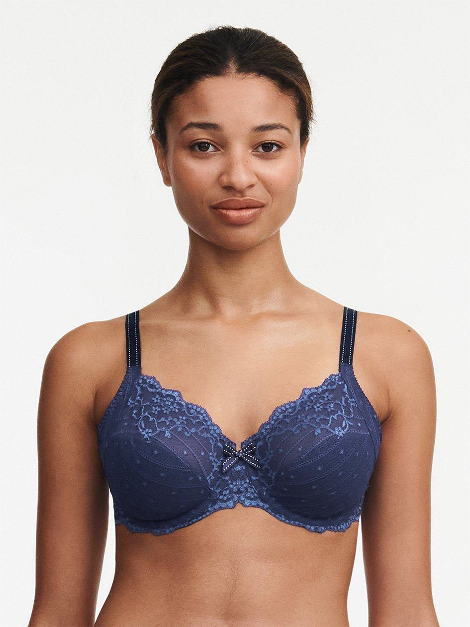 Blue White Women Chantelle Rive Gauche Full Coverage Unlined Bra | IIN5749SC