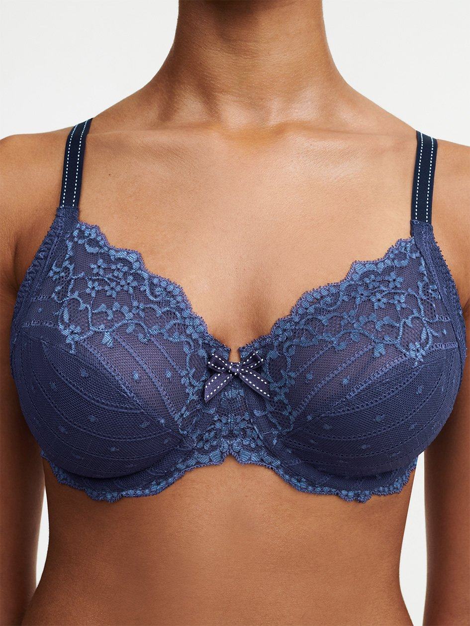 Blue White Women Chantelle Rive Gauche Full Coverage Unlined Bra | IIN5749SC