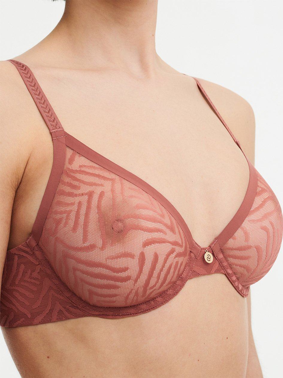 Brown Women Chantelle Graphic Allure Sheer Underwire Unlined Bra | EUL7968RG