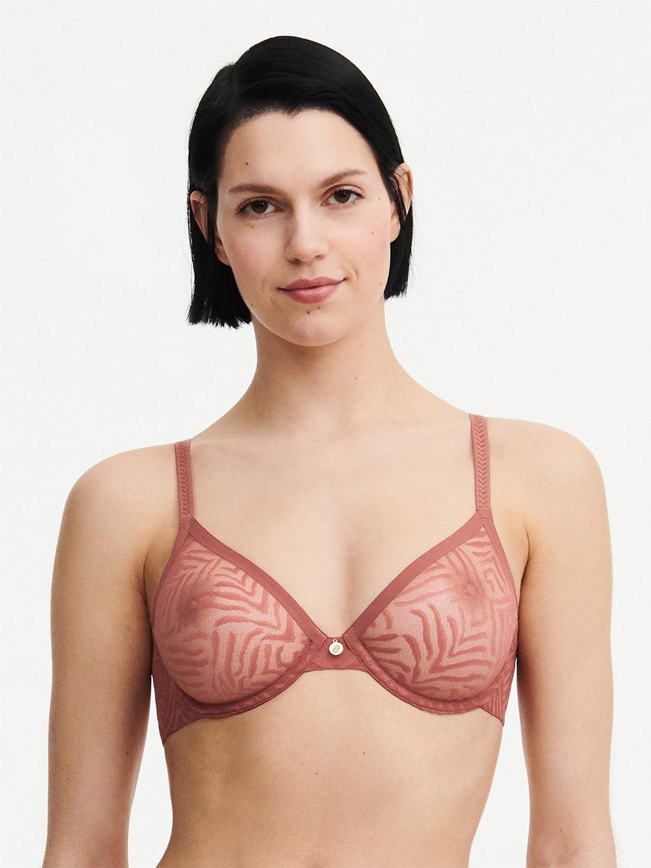 Brown Women Chantelle Graphic Allure Sheer Underwire Unlined Bra | EUL7968RG