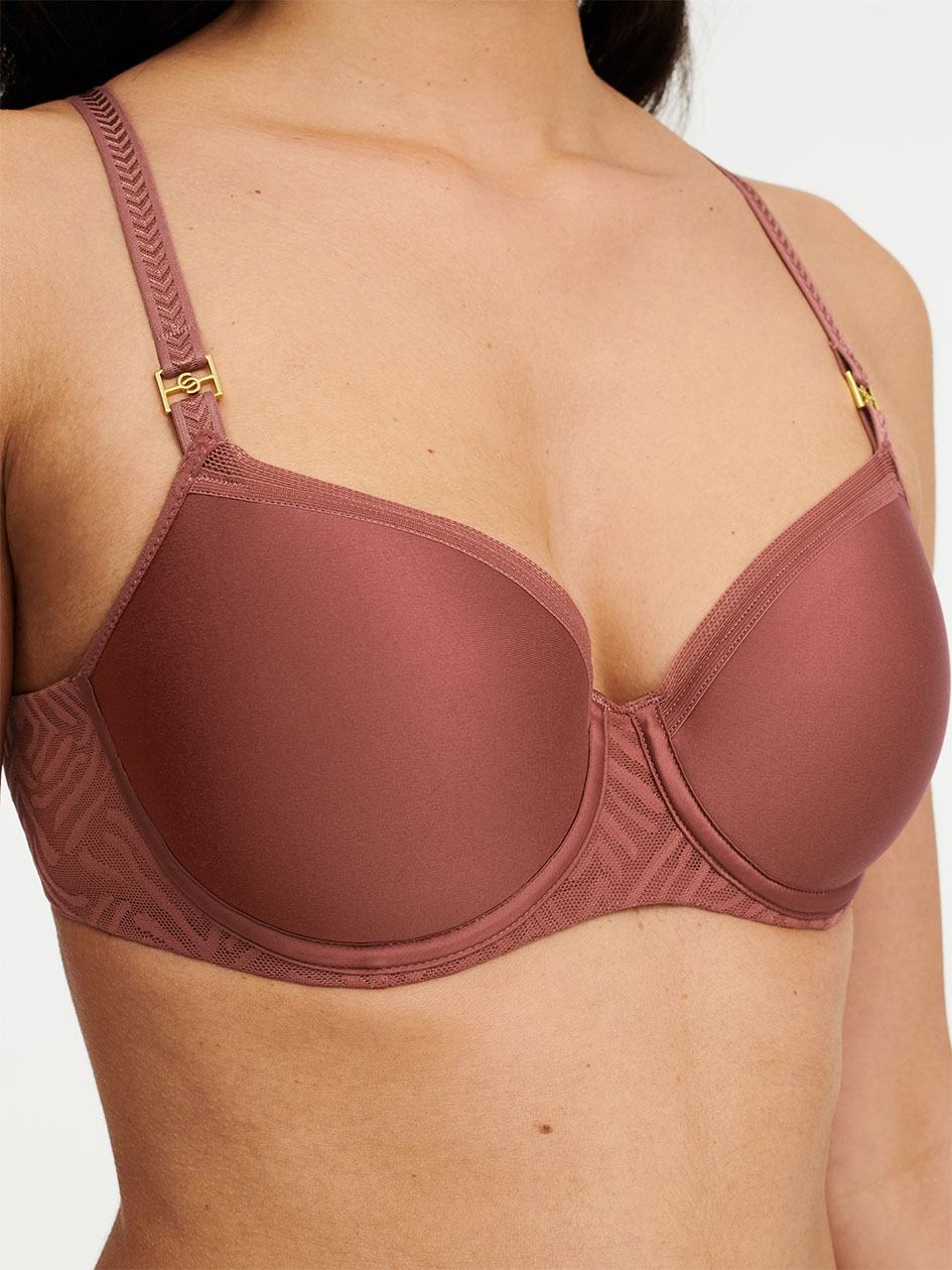 Brown Women Chantelle Graphic Allure Smooth Custom Fit Demi T-Shirt Bra | BEH5494LA