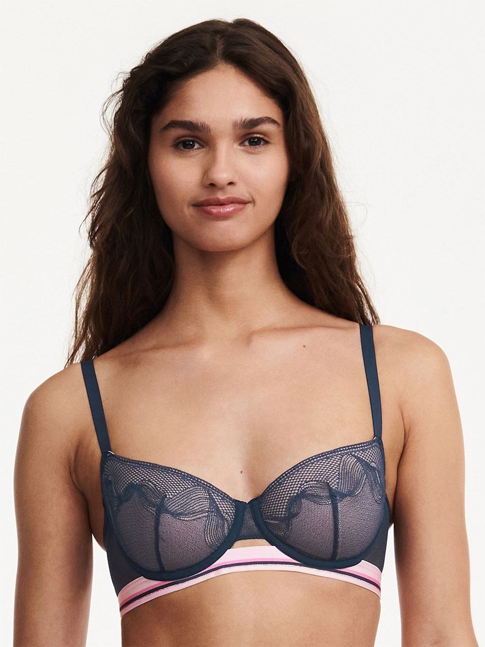 Deep Blue Women Chantelle Paola Lace Demi Unlined Bra | PJO739UW