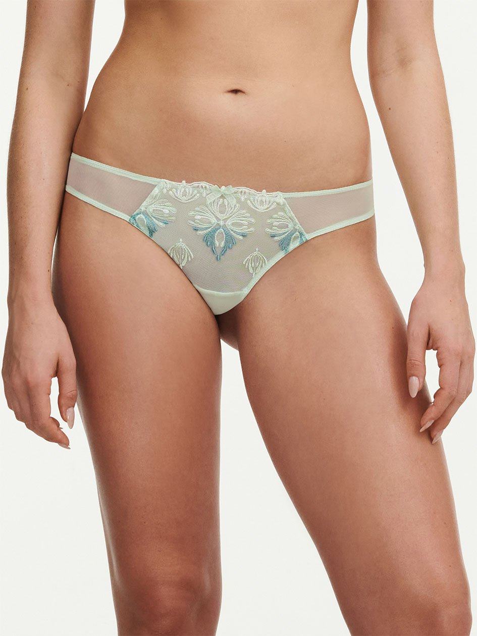 Green Women Chantelle Champs Elysees Lace Thong Panty | QZC5175FD