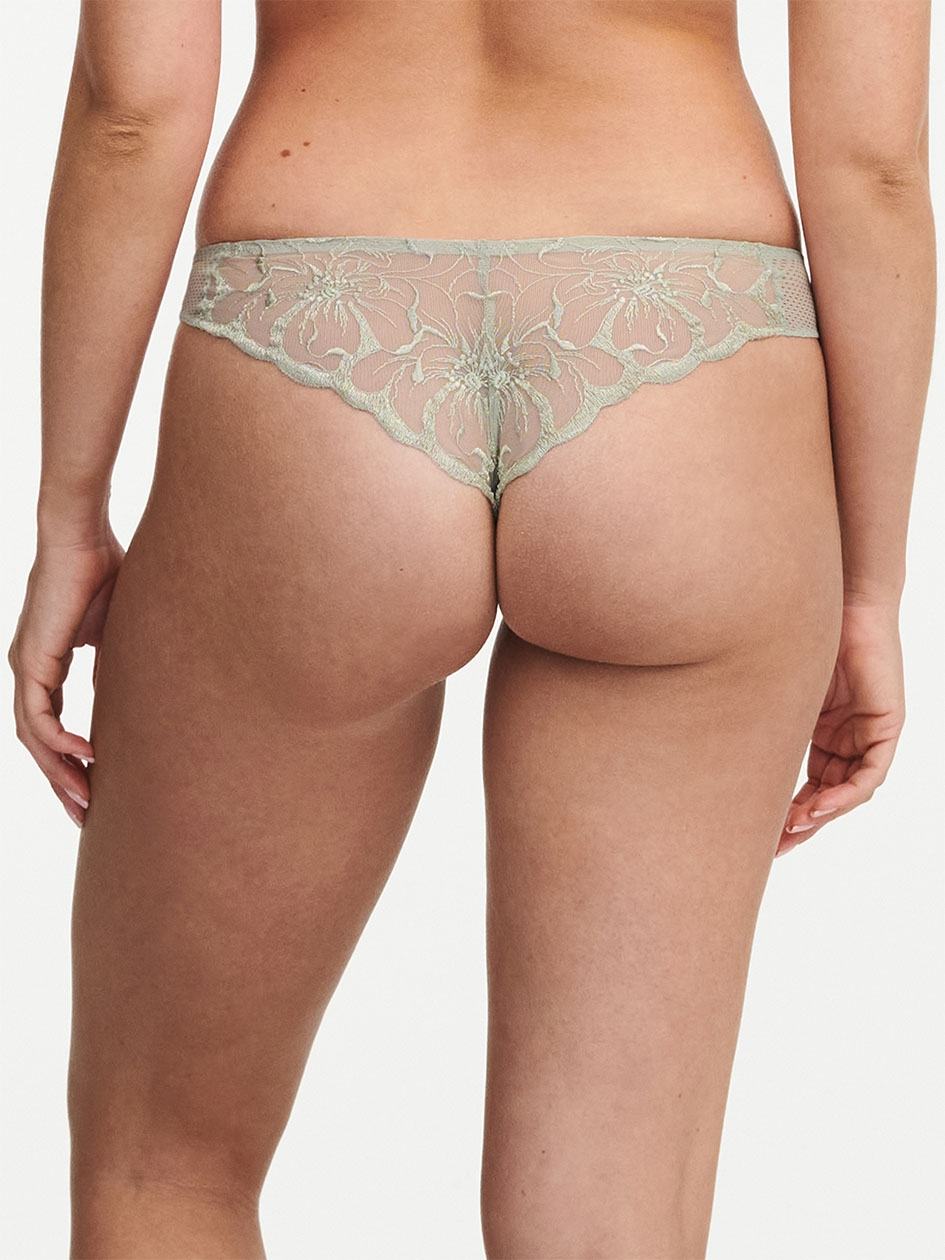 Green Women Chantelle Fleurs Thong Panty | QWG4180FY