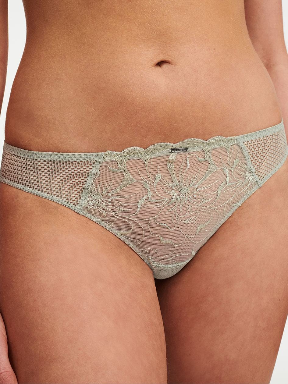 Green Women Chantelle Fleurs Thong Panty | QWG4180FY