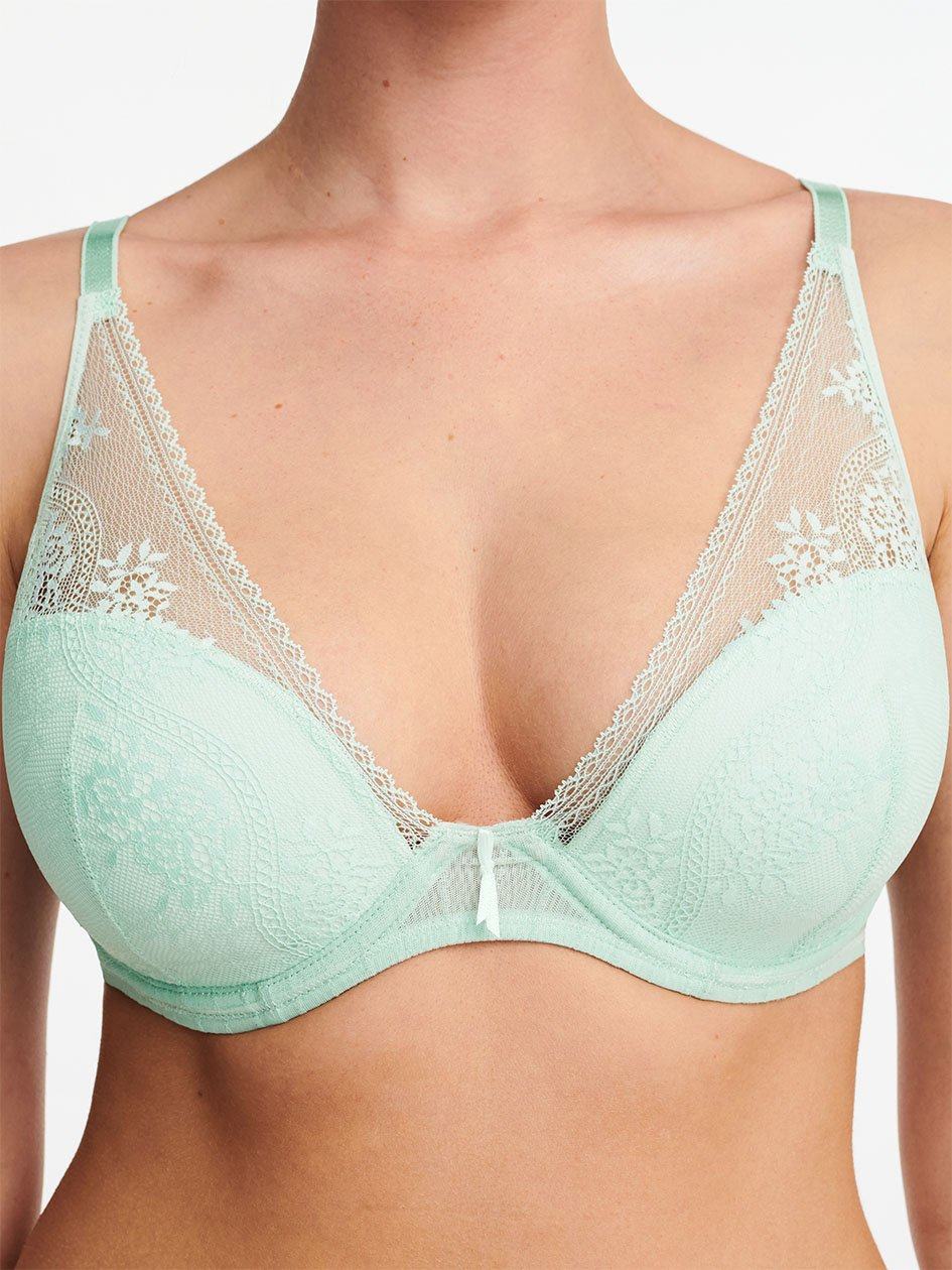 Green Women Chantelle Maddie Plunge T-Shirt Bra | MKQ7466NG