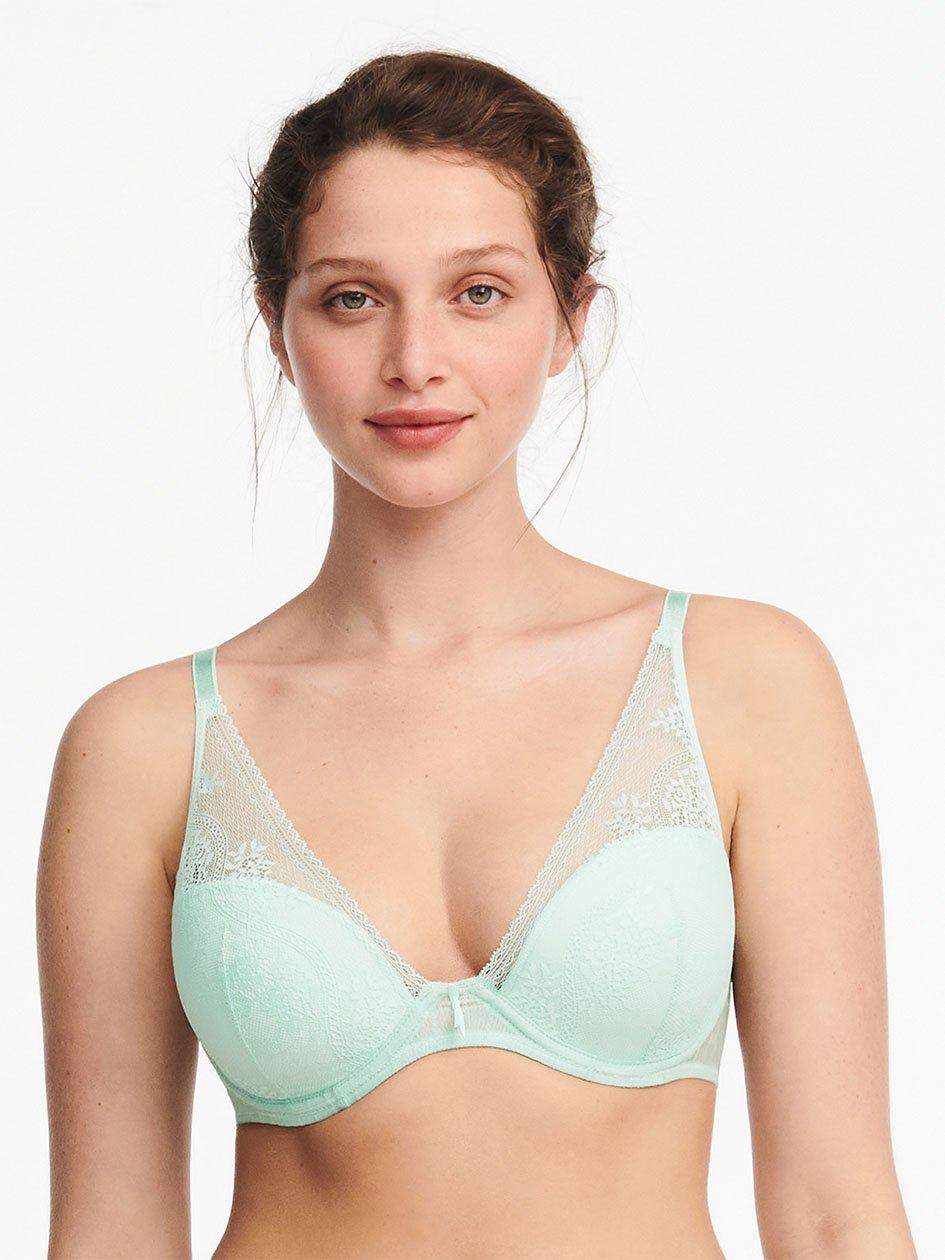 Green Women Chantelle Maddie Plunge T-Shirt Bra | MKQ7466NG