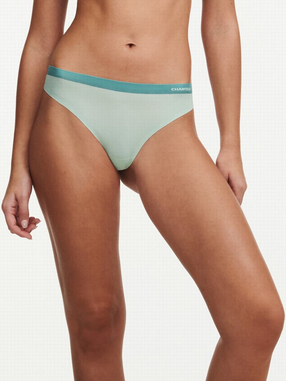 Green Women Chantelle SoftStretch Thong Panty | QDL2925DL